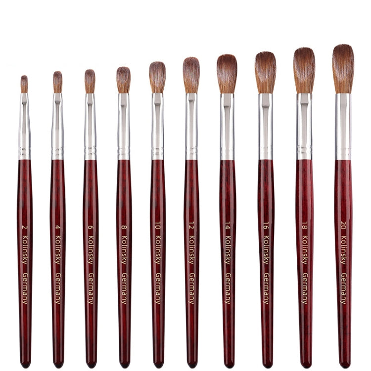 Red Wood Handle Kolinsky Hair Nail Art Brush No. 14 - Nail Art Equipment by PMC Jewellery | Online Shopping South Africa | PMC Jewellery | Buy Now Pay Later Mobicred