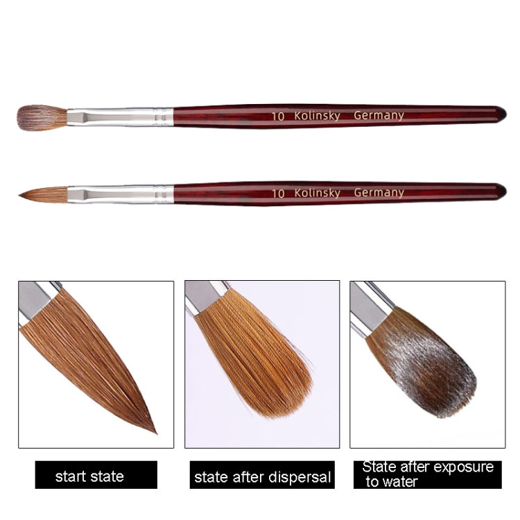 Red Wood Handle Kolinsky Hair Nail Art Brush No. 14 - Nail Art Equipment by PMC Jewellery | Online Shopping South Africa | PMC Jewellery | Buy Now Pay Later Mobicred