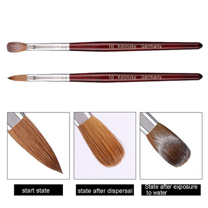 Red Wood Handle Kolinsky Hair Nail Art Brush No. 10 - Nail Art Equipment by PMC Jewellery | Online Shopping South Africa | PMC Jewellery | Buy Now Pay Later Mobicred