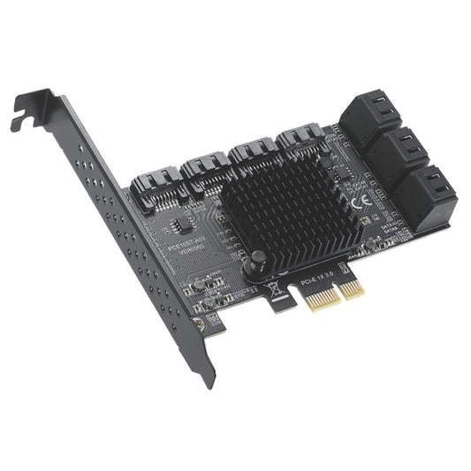 PCIE 1X To 10 Port  SATA 3.0 Adapter Expansion Card ASMedia ASM1166 Converter - Add-on Cards by PMC Jewellery | Online Shopping South Africa | PMC Jewellery | Buy Now Pay Later Mobicred