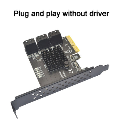 PCIE 1X To 6 Port SATA 3.0 Adapter Expansion Card ASMedia ASM1166 Converter - Add-on Cards by PMC Jewellery | Online Shopping South Africa | PMC Jewellery | Buy Now Pay Later Mobicred