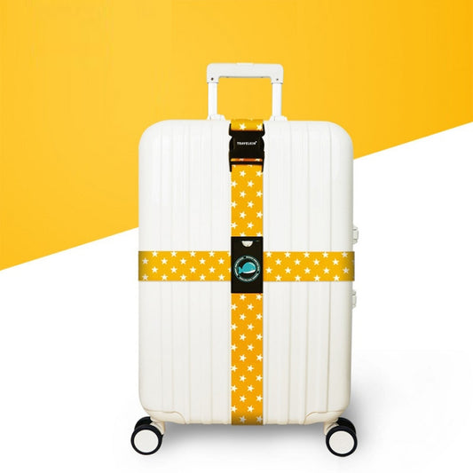 Cross Luggage Strap Without Combination Lock(Yellow Star) - Tapes & Ropes by PMC Jewellery | Online Shopping South Africa | PMC Jewellery | Buy Now Pay Later Mobicred