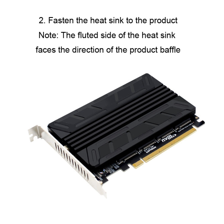 NVMe M.2 MKEY SSD RAID Array Motherboard PCIE Split Card Heatsink - Add-on Cards by PMC Jewellery | Online Shopping South Africa | PMC Jewellery