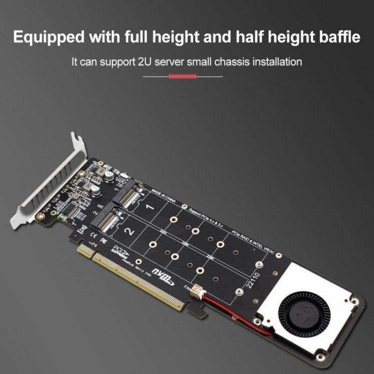 PCI-E X16 to M.2 M-key NVME X4 SSD RAID Array Expansion Adapter Support 2242/2260/2280/22110(PH44Plus) - Card Adapter by PMC Jewellery | Online Shopping South Africa | PMC Jewellery | Buy Now Pay Later Mobicred