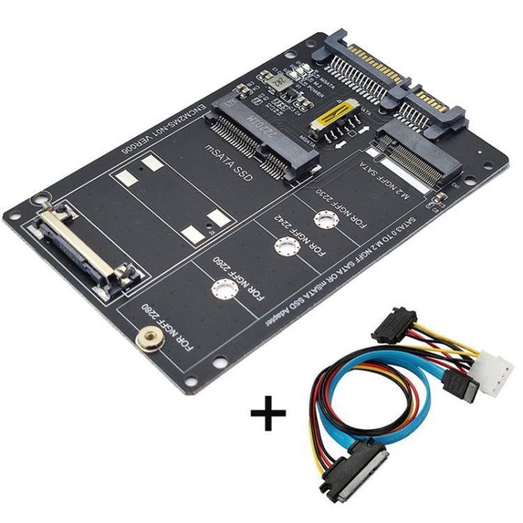 SATA 22PIN To MSATA Or M.2 NGFF SATA Card 2 In 1 SSD Converter Card With SATA 22pin Cable - Add-on Cards by PMC Jewellery | Online Shopping South Africa | PMC Jewellery | Buy Now Pay Later Mobicred