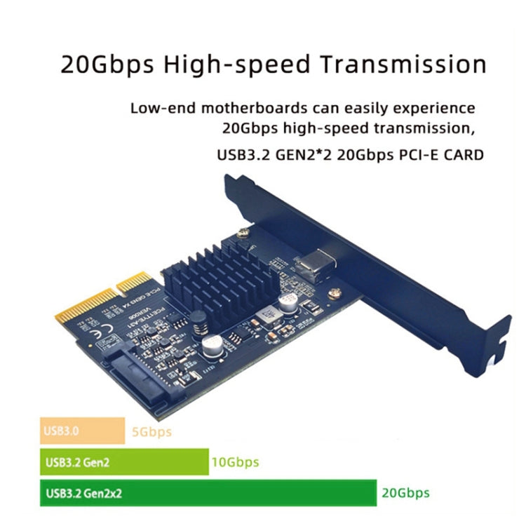 PCI-E 4X To  USB3.2 Gen2x2 Type-C 20Gbps SATA Expansion Card Asmedia ASM3242 Chip - free shipping - PMC Jewellery - Order now!