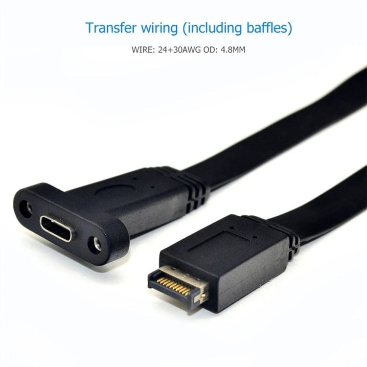 USB 3.1 Type-E To USB-C / Type-C Connector Front Panel Header 0.3m Low Profile Bracket - Cable & Adapters by PMC Jewellery | Online Shopping South Africa | PMC Jewellery | Buy Now Pay Later Mobicred