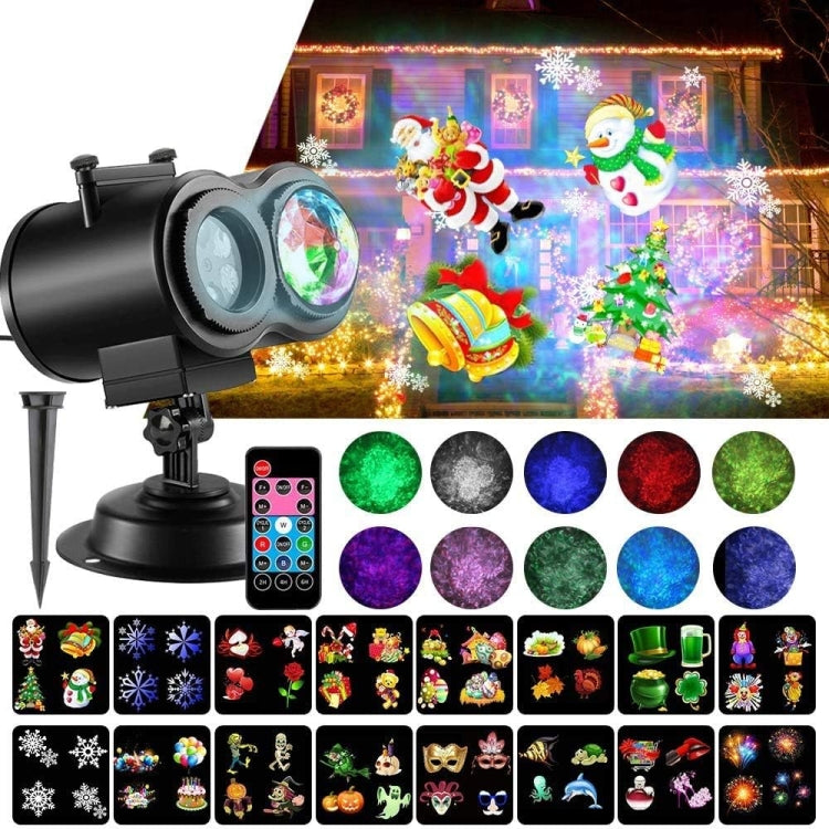 16 Cards AU Plug Color Card Pattern 9W Christmas Projection Light Remote Control Snow Light - free shipping - PMc TechLife - Order now!