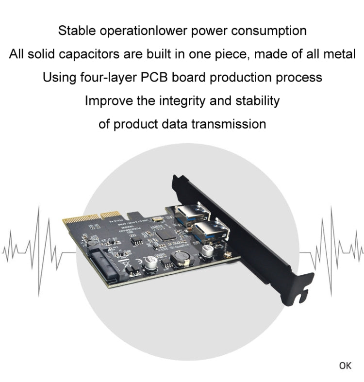 USB3.2 Expansion Card GEN2 Type-A Port ASMedia ASM3142 Transfer 10Gbps(Black) - Card Adapter by PMC Jewellery | Online Shopping South Africa | PMC Jewellery | Buy Now Pay Later Mobicred