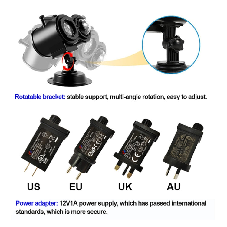 12 Cards UK Plug Not Easy To Fade Card Pattern 9W Double Cylinder Water Pattern Christmas Projection Light - Christmas Decoration Lamps by PMc TechLife | Online Shopping South Africa | PMc TechLife | Buy Now Pay Later Mobicred