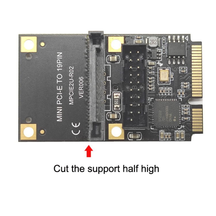 Mini PCI-E To USB3.2 GEN1 Front 19Pin 2 Ports Transfer Card Supports Half High S 4PIN Electric Point - Add-on Cards by PMC Jewellery | Online Shopping South Africa | PMC Jewellery | Buy Now Pay Later Mobicred