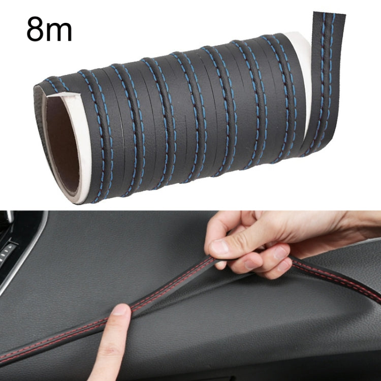 8m Car Center Console Interior Modification Leather Gap Strip(Black Blue) - Car Interior Mouldings by PMC Jewellery | Online Shopping South Africa | PMC Jewellery | Buy Now Pay Later Mobicred