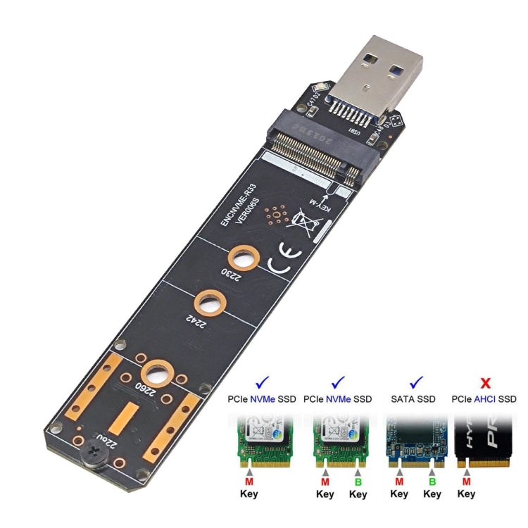 USB3.1 10Gbps GEN2 To NVME SATA Dual Protocol M.2 SSD Riser Card - Add-on Cards by PMC Jewellery | Online Shopping South Africa | PMC Jewellery | Buy Now Pay Later Mobicred