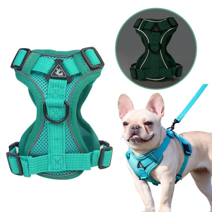 Pet Vest Harness + Traction Rope Set Reflective Breathable Dog Cat Harness, Size: L(Blue) - Leashes by PMC Jewellery | Online Shopping South Africa | PMC Jewellery