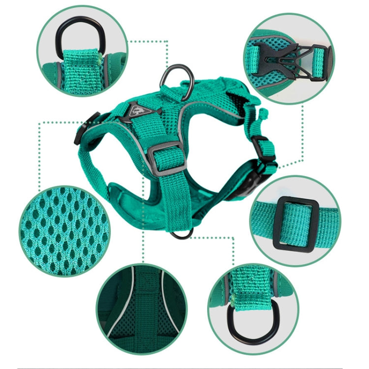Pet Vest Harness + Traction Rope Set Reflective Breathable Dog Cat Harness, Size: M(Gray) - Leashes by PMC TechLife | Online Shopping South Africa | PMC TechLife