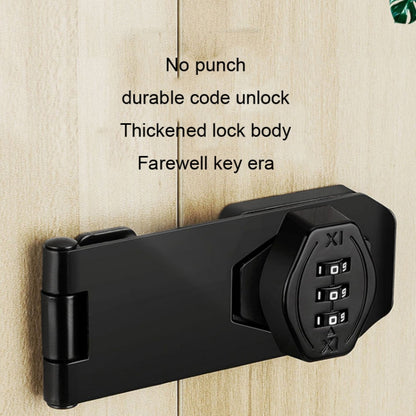 Stick Nail Dual Use Free Punch Cabinet Door Combination Lock Anti-Theft Drawer Lock, Style: Two Hole 3 inch Black - Padlocks by PMC Jewellery | Online Shopping South Africa | PMC Jewellery