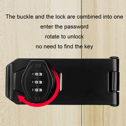 Stick Nail Dual Use Free Punch Cabinet Door Combination Lock Anti-Theft Drawer Lock, Style: Two Hole 3 inch Black - Padlocks by PMC Jewellery | Online Shopping South Africa | PMC Jewellery