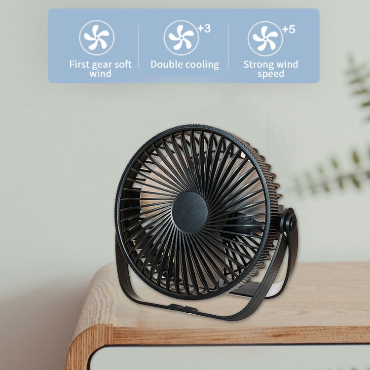 3-in-1 Electric Fan Wall Mounted Desktop Quiet Brushless Turbine Mini Fan, Style: Rechargeable(Black) - Electric Fans by PMC Jewellery | Online Shopping South Africa | PMC Jewellery | Buy Now Pay Later Mobicred