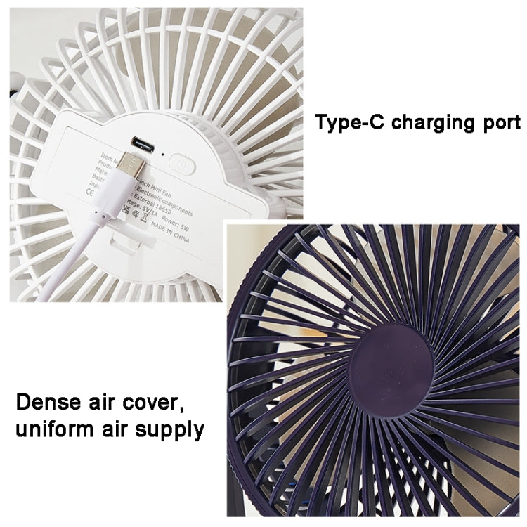 3-in-1 Electric Fan Wall Mounted Desktop Quiet Brushless Turbine Mini Fan, Style: Rechargeable(Black) - Electric Fans by PMC Jewellery | Online Shopping South Africa | PMC Jewellery | Buy Now Pay Later Mobicred