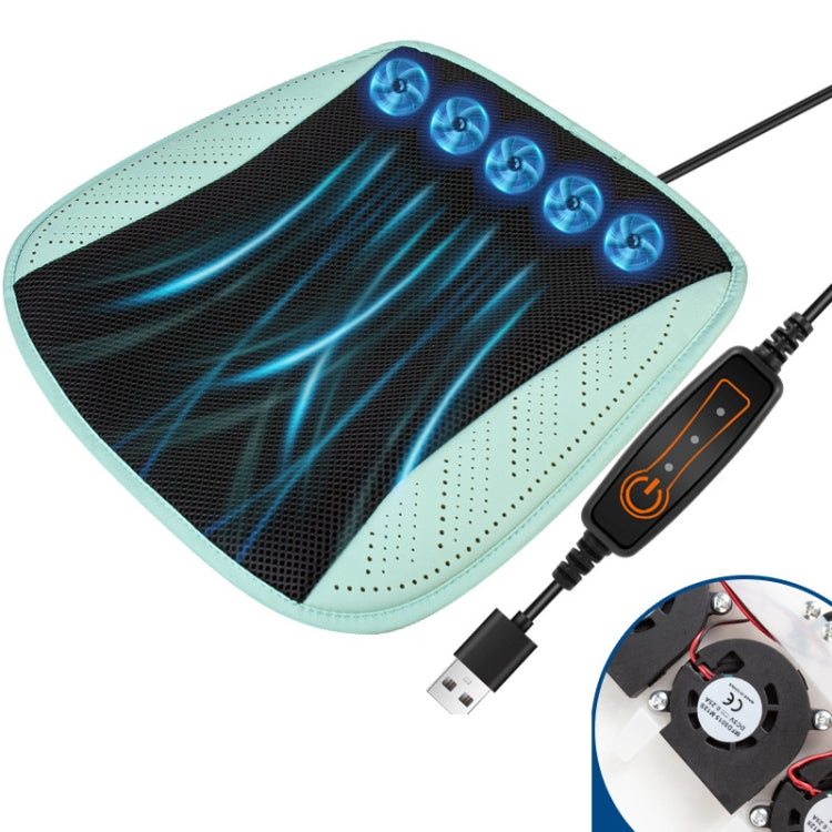 Multifunctional USB Fan Ventilation Heat Dissipation Car Seat Cushion(Blue) - Seat Accessories by PMC TechLife | Online Shopping South Africa | PMC TechLife | Buy Now Pay Later Mobicred