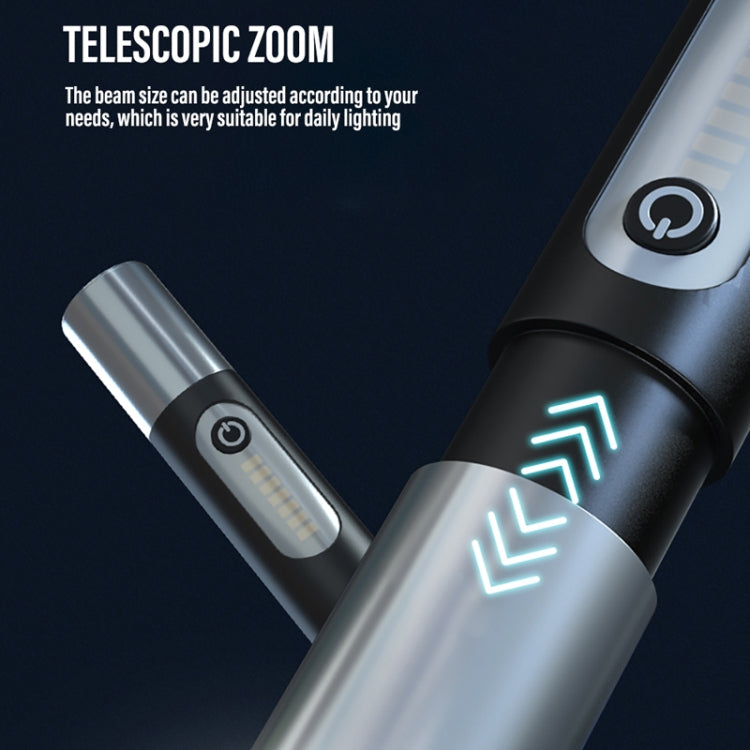 XHP50  Lamp Bead Super Bright LED Flashlight Telescopic Zoom Waterproof Torch With Lampshade - LED Flashlight by PMC TechLife | Online Shopping South Africa | PMC TechLife