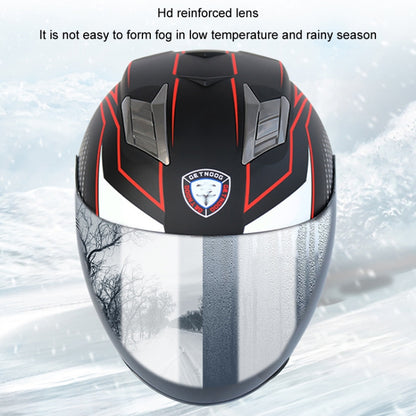 KUQIBAO Motorcycle Smart Bluetooth Sun Protection Double Lens Safety Helmet, Size: M(White) - Helmets by KUQIBAO | Online Shopping South Africa | PMC Jewellery | Buy Now Pay Later Mobicred
