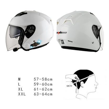 KUQIBAO Motorcycle Smart Bluetooth Sun Protection Double Lens Safety Helmet, Size: L(Bright Black+Gray Tail) - Helmets by KUQIBAO | Online Shopping South Africa | PMC Jewellery | Buy Now Pay Later Mobicred