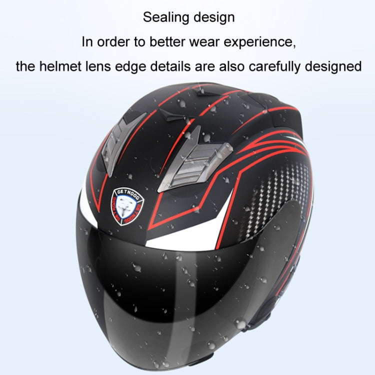 KUQIBAO Motorcycle Smart Bluetooth Sun Protection Double Lens Safety Helmet, Size: L(Bright Black+Black Tail) - Helmets by KUQIBAO | Online Shopping South Africa | PMC Jewellery | Buy Now Pay Later Mobicred