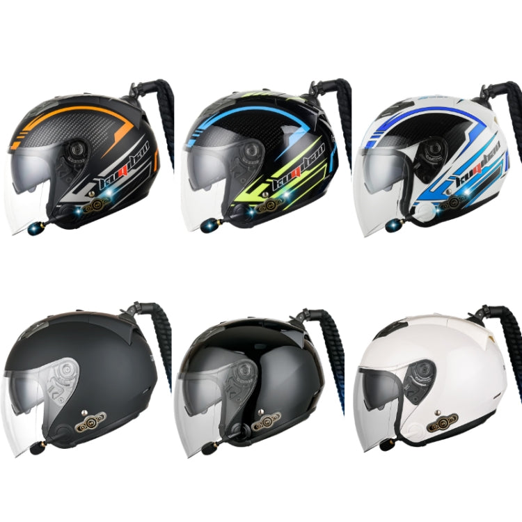 KUQIBAO Motorcycle Bluetooth Headset Double Lens Helmet With Braid, Size: XXL(White) - Helmets by KUQIBAO | Online Shopping South Africa | PMC Jewellery | Buy Now Pay Later Mobicred