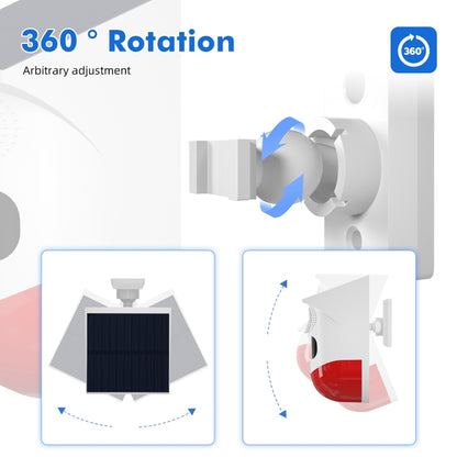 CT80R USB Upgrade Model Infrared Motion Detector Solar Outdoor PIR Wireless Strobe Siren Detector Sound Alarm - Infrared Detector by PMC Jewellery | Online Shopping South Africa | PMC Jewellery