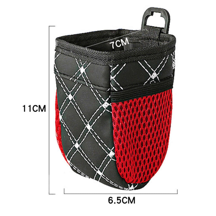 2pcs Car Air Outlet Sundries Storage Bag With Net Pocket(Red Line) - Stowing Tidying by PMC Jewellery | Online Shopping South Africa | PMC Jewellery | Buy Now Pay Later Mobicred