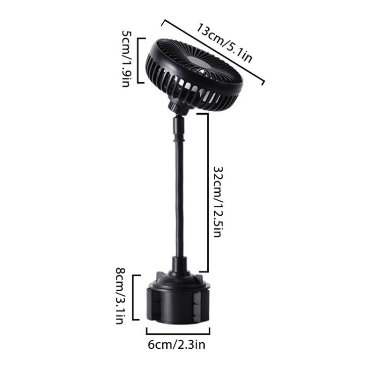 12V/24V High Wind Cooling USB Car Cup Holder Single Head Fan(R-8050) - Heating & Fans by PMC Jewellery | Online Shopping South Africa | PMC Jewellery | Buy Now Pay Later Mobicred