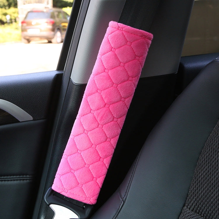 Car Seat Belt Protector Soft Extended Shoulder Pads, Color: Rose Red Square - Seat Belts & Padding by PMC Jewellery | Online Shopping South Africa | PMC Jewellery