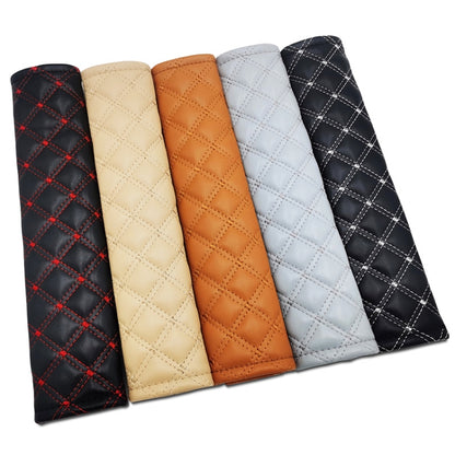 Rhombus Leather Seat Belt Shoulder Protector Pads, Color: Black Leather Red Line - Seat Belts & Padding by PMC Jewellery | Online Shopping South Africa | PMC Jewellery | Buy Now Pay Later Mobicred