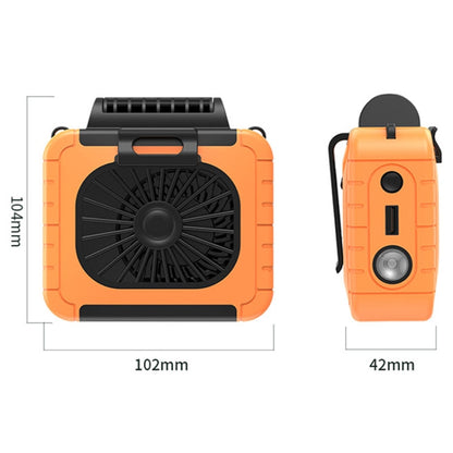 Outdoor Waist-Mounted Lighting Fan Multifunctional Bracket Hanging Neck Fan(Yellow) - Electric Fans by PMC Jewellery | Online Shopping South Africa | PMC Jewellery | Buy Now Pay Later Mobicred