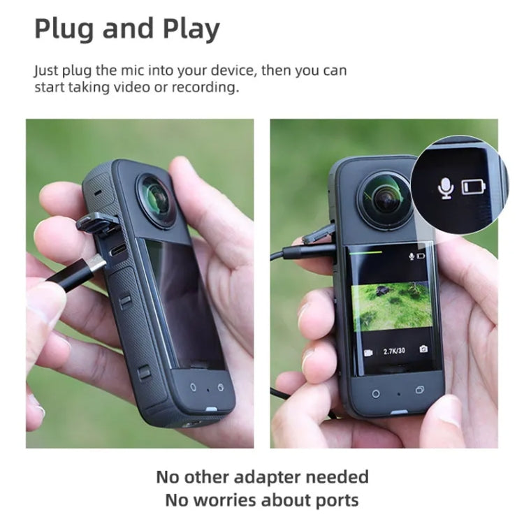 For DJI Pocket 3 / Action 4 / 3 / 2 Sunnylife MC490 Collar Microphone Motion Camera Recording Wheat - Microphone by Sunnylife | Online Shopping South Africa | PMC Jewellery | Buy Now Pay Later Mobicred