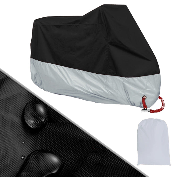 190T Motorcycle Rain Covers Dustproof Rain UV Resistant Dust Prevention Covers, Size: L(Black and Silver) - Protective Gear by PMC Jewellery | Online Shopping South Africa | PMC Jewellery | Buy Now Pay Later Mobicred