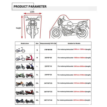 190T Motorcycle Rain Covers Dustproof Rain UV Resistant Dust Prevention Covers, Size: XXL(Black and Silver) - Protective Gear by PMC Jewellery | Online Shopping South Africa | PMC Jewellery | Buy Now Pay Later Mobicred