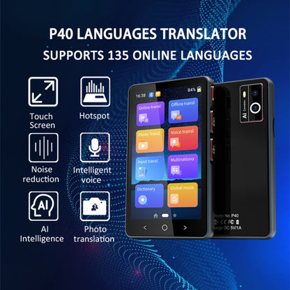 P40 Multi-country Smart Translator Simultaneous Interpretation Photo Offline Translation Recording to Translation(Black) -  by PMC Jewellery | Online Shopping South Africa | PMC Jewellery | Buy Now Pay Later Mobicred