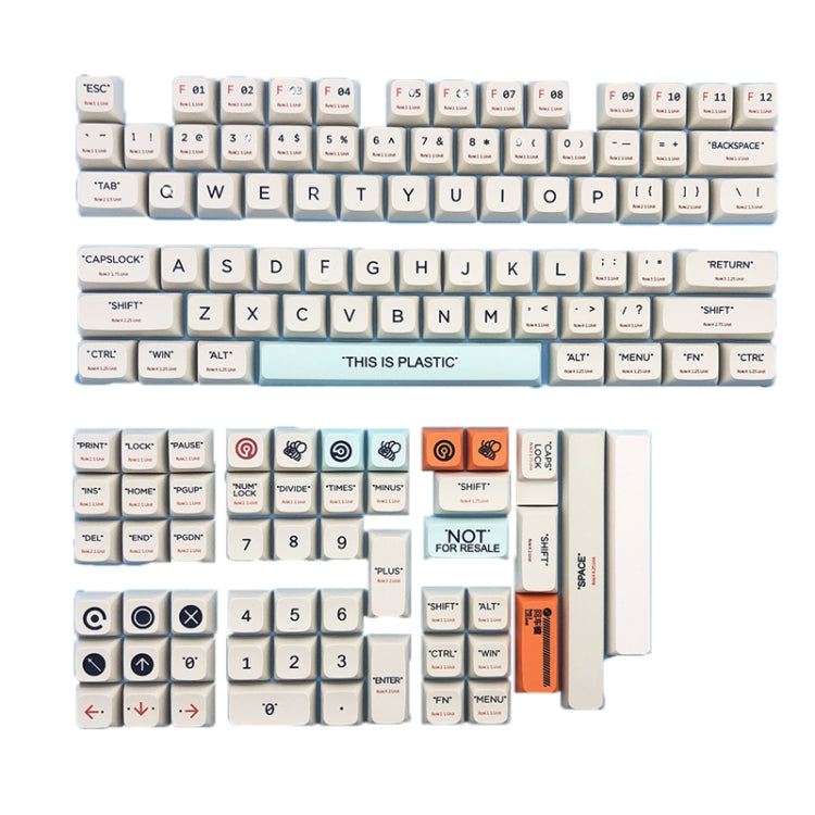 Plastic 128 Keys Sublimation Mechanical Keyboard PBT Keycaps - Silicone / Sticker by PMC Jewellery | Online Shopping South Africa | PMC Jewellery | Buy Now Pay Later Mobicred