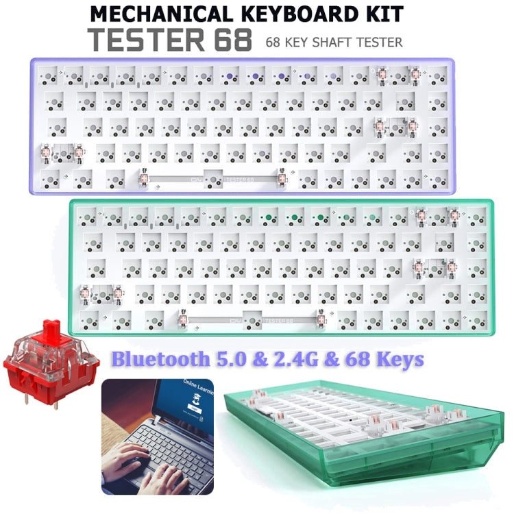 Dual-mode Bluetooth/Wireless Customized Hot Swap Mechanical Keyboard Kit + Red Shaft, Color: Green - Other by PMC Jewellery | Online Shopping South Africa | PMC Jewellery | Buy Now Pay Later Mobicred