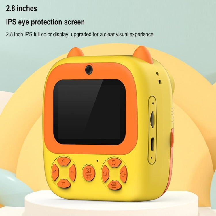 1080P Instant Print Camera 2.8-inch IPS Screen Front and Rear Dual Lens Kids Camera, Spec: Yellow+32G Card - Children Cameras by PMC Jewellery | Online Shopping South Africa | PMC Jewellery | Buy Now Pay Later Mobicred