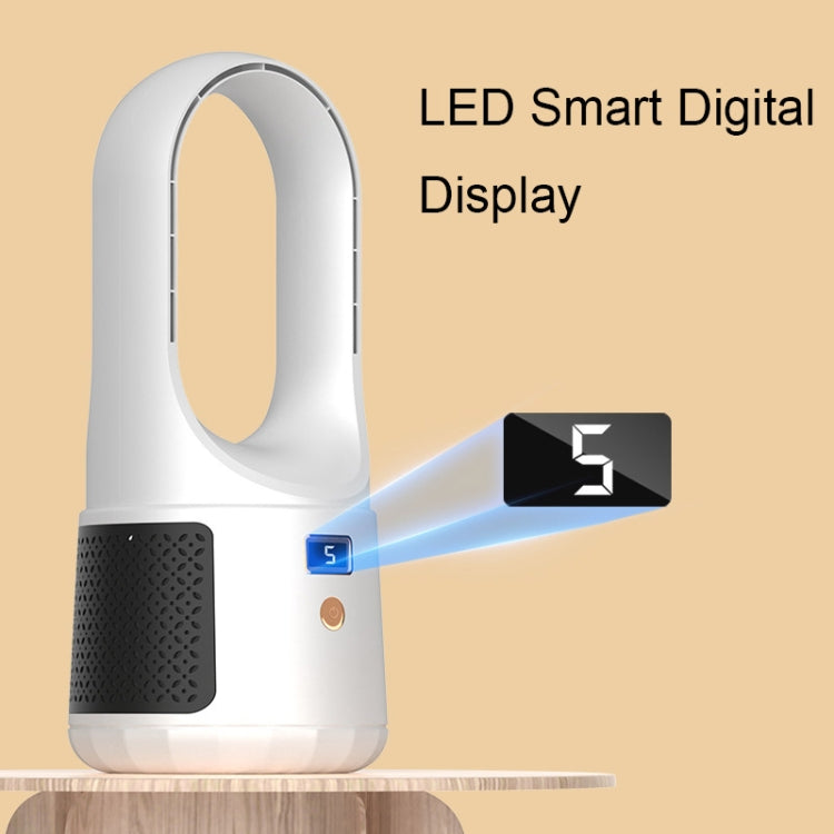 Desktop USB Charging Bladeless Fan Portable Vertical LED Digital Display Fan, Color: White - Electric Fans by PMC Jewellery | Online Shopping South Africa | PMC Jewellery | Buy Now Pay Later Mobicred