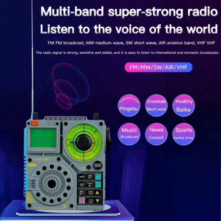 HanRongda HRD-A320 High Performance Multi-band Bluetooth Card Flashlight Lighting SOS Alert Radio - Radio Player by HanRongda | Online Shopping South Africa | PMC Jewellery | Buy Now Pay Later Mobicred