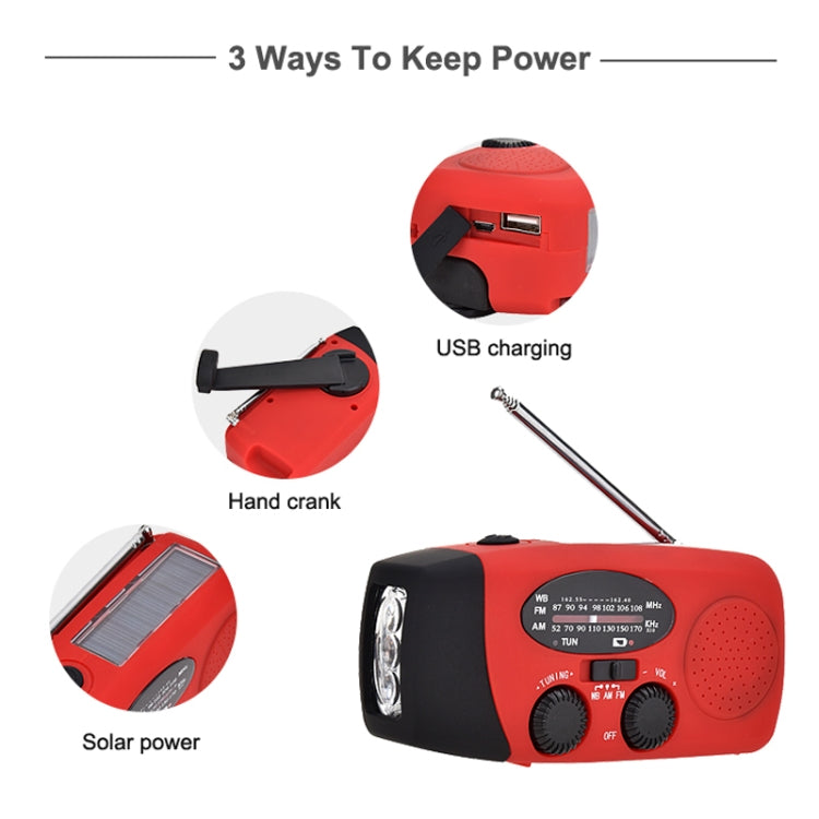 HanRongda HRD-902 Disaster Prevention and Emergency Solar Charging Lighting Mobile Portable Radio(Red) - Radio Player by HanRongda | Online Shopping South Africa | PMC Jewellery | Buy Now Pay Later Mobicred