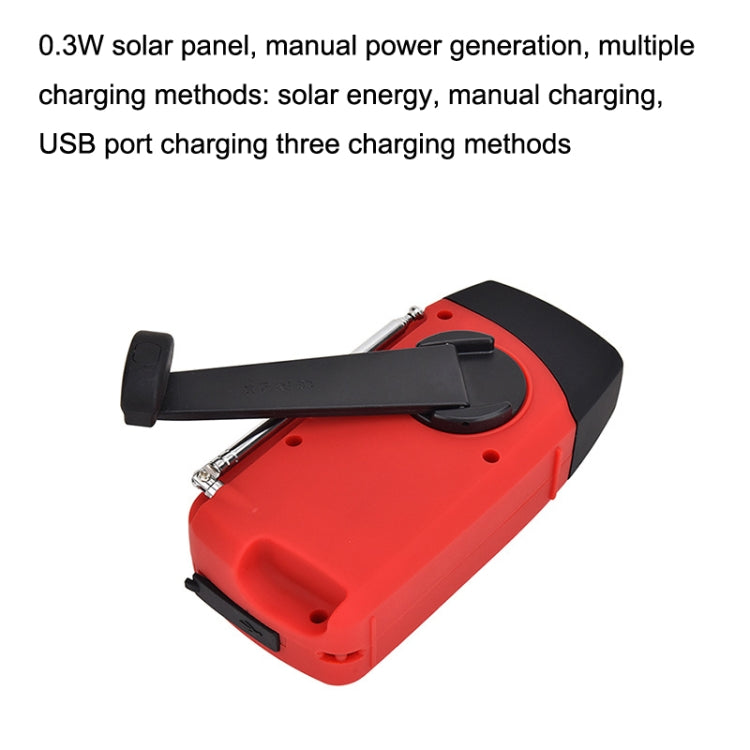 HanRongda HRD-902 Disaster Prevention and Emergency Solar Charging Lighting Mobile Portable Radio(Red) - Radio Player by HanRongda | Online Shopping South Africa | PMC Jewellery | Buy Now Pay Later Mobicred