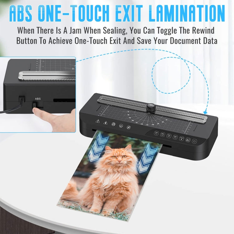 FN338 A4/A5/A6 Photo Laminator With 4 Levels Of Thickness Optional Preheating Alarm(US Plug) - Photo Film Covering Machine by PMC Jewellery | Online Shopping South Africa | PMC Jewellery | Buy Now Pay Later Mobicred