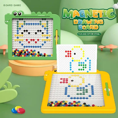 106 Beads Kids Magnetic Drawing Board Big Chess Children Creative Toys(Dinosaur Yellow) - Drawing Toys by PMC Jewellery | Online Shopping South Africa | PMC Jewellery | Buy Now Pay Later Mobicred