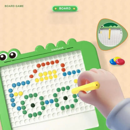 106 Beads Kids Magnetic Drawing Board Big Chess Children Creative Toys(Dinosaur Green) - Drawing Toys by PMC Jewellery | Online Shopping South Africa | PMC Jewellery | Buy Now Pay Later Mobicred