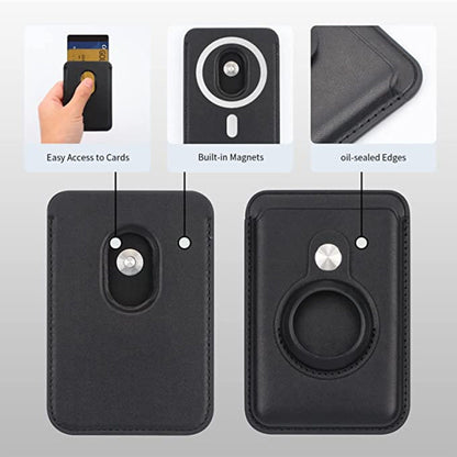 For Airtag Positioner Fiber Card Clip Anti-Theft Card Tracker Protection Cover, Size: Magnetic(Black) - Wallet Series by PMC Jewellery | Online Shopping South Africa | PMC Jewellery